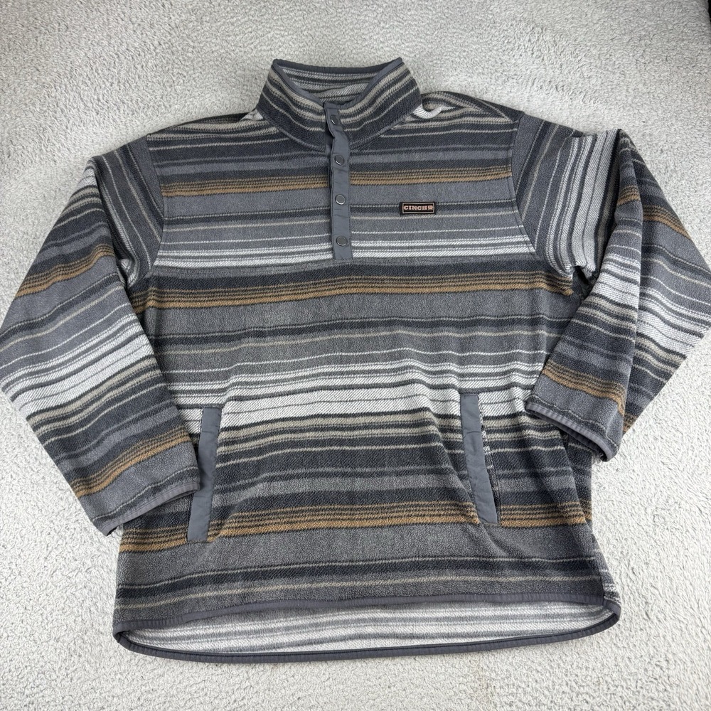 Cinch‎ Jacket Mens XL 1/4 Snap Pullover Sweatshirt Polar Tech Fleece Cowboy
